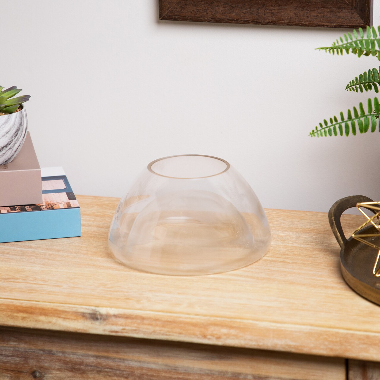 Northlight Transparent Floating Glass Bowl Pillar Candle Holder - 7.25"